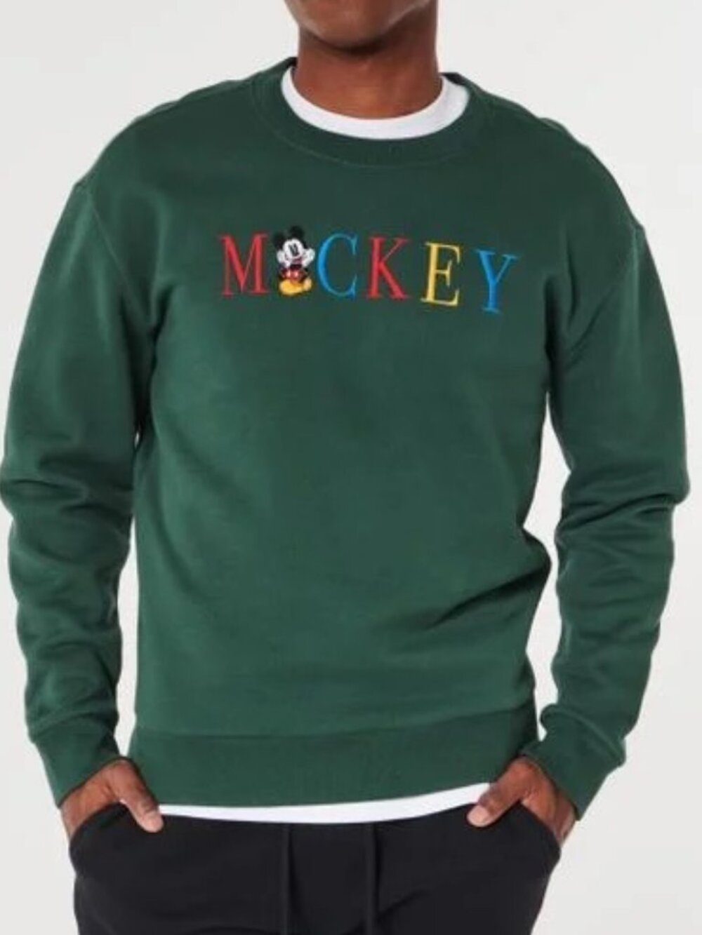 Hollister X Disney Relaxed Fit 'MICKEY' Fleece Lined Crewneck size X-Small